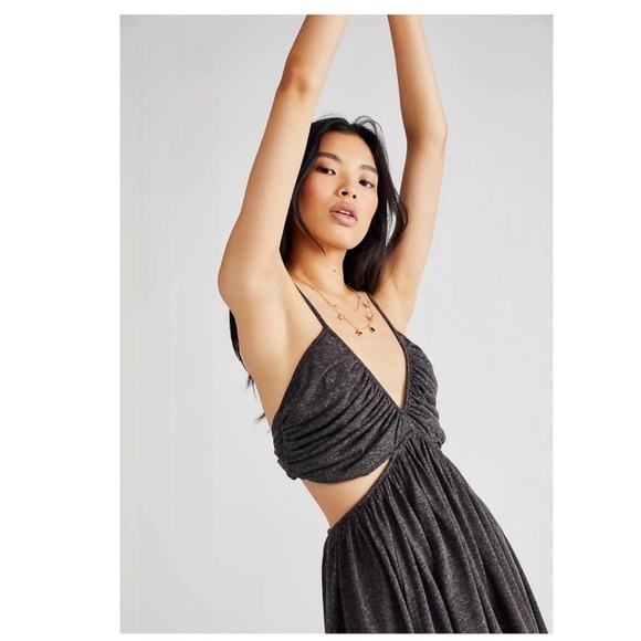 Free People Wanderlust Black Mini Dress 